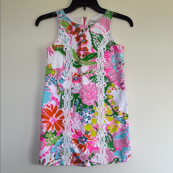 Lilly Pulitzer Floral Kids Dress with Lace Accents - Picture 1 of 7